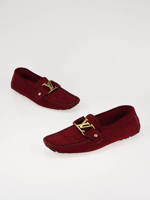 Louis Vuitton Unisex Monte Carlo Red Suede Loafers Size 6