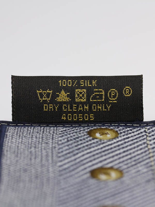 Louis Vuitton Marine Blue New Denim Silk Bandeau Scarf Louis Vuitton Marine Blue New Denim Silk Bandeau Scarf