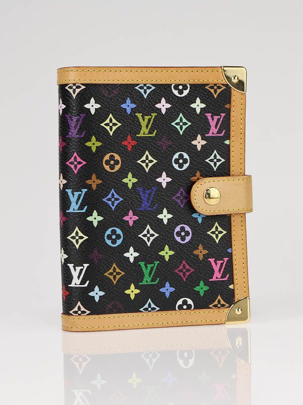 Authentic Louis Vuitton Agenda PM notebook cover Multicolor Black