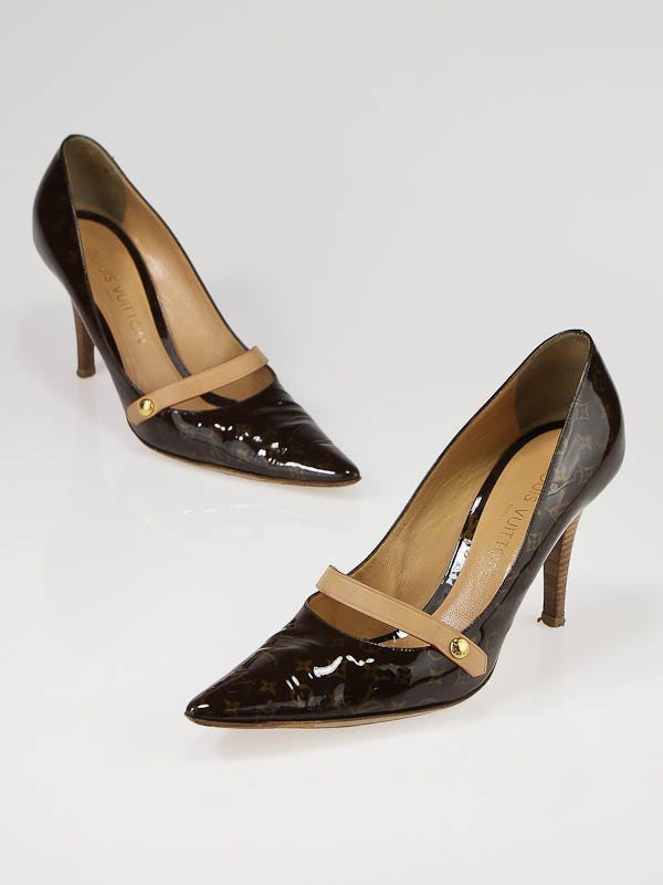 Patent leather heels Louis Vuitton Brown size 37 EU in Patent