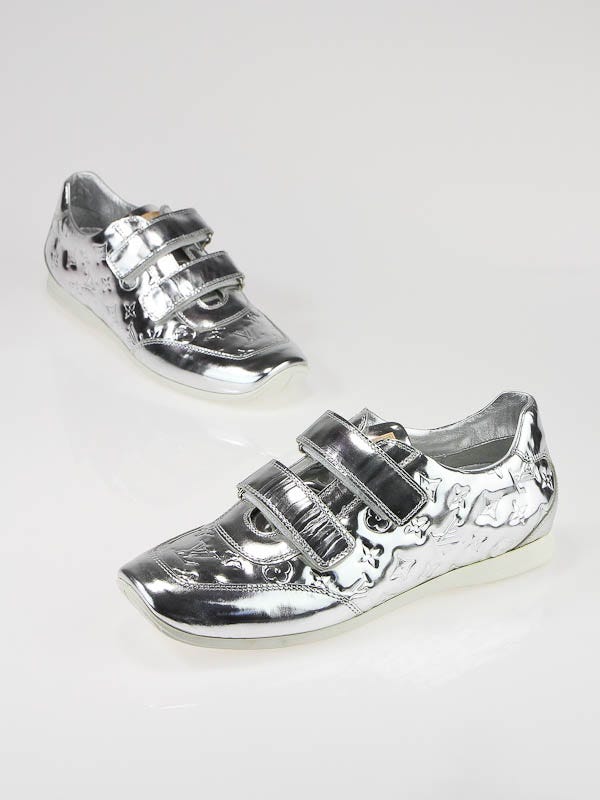 Louis Vuitton Silver Monogram Miroir Tennis Shoes Size 8/38.5