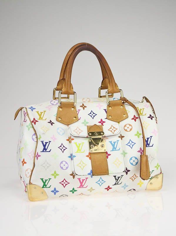 Louis Vuitton White Multicolore Monogram Speedy 30 Bag