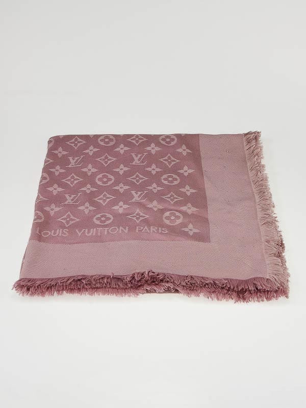 Louis Vuitton Brown Monogram Silk Shawl Scarf - Yoogi's Closet