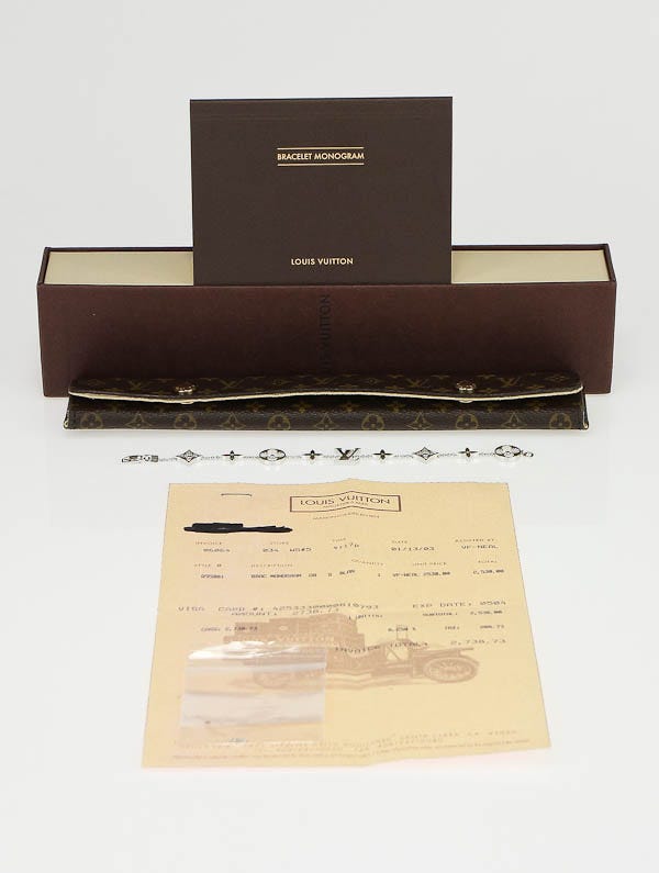 Louis Vuitton 18k White Gold Monogram Bracelet w/Box. Get the lowest price  on Louis Vuitton 18k …