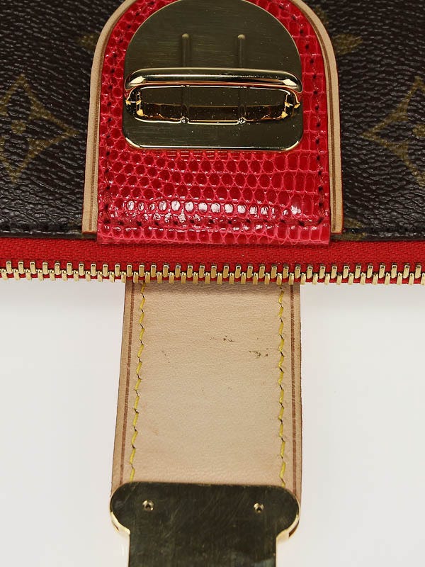 A SET OF TWO: A SPRING/SUMMER 2005 MONOGRAM CERISES CANVAS & SHINY RED  LIZARD BAG WITH GOLD HARDWARE AND A MONOGRAM CERISES MINI SPEEDY WITH GOLD  HARDWARE, LOUIS VUITTON, 2005