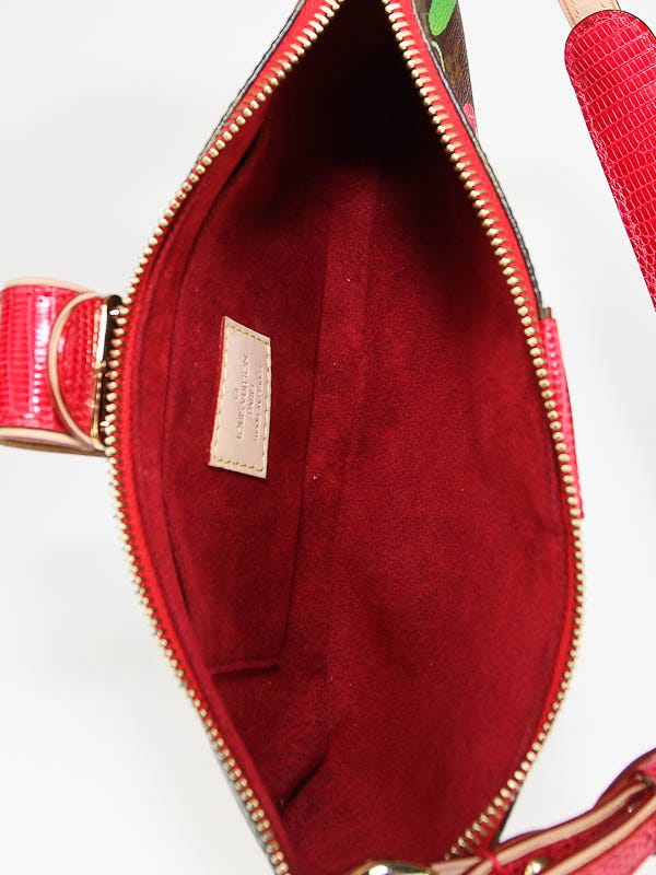 Louis Vuitton Runway Monogram Cerises Red Lizard Pochette Bag. , Lot  #56157