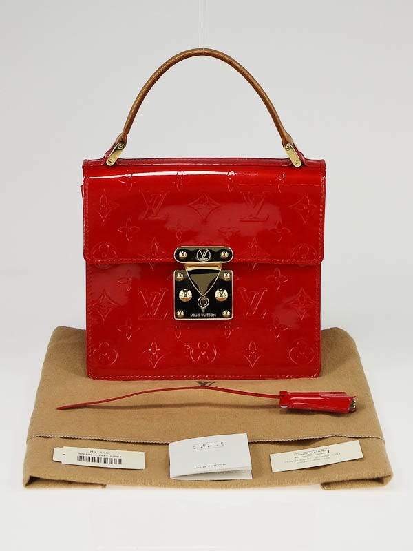 Louis Vuitton Red Monogram Vernis Spring Street Tote Bag - Yoogi's Closet