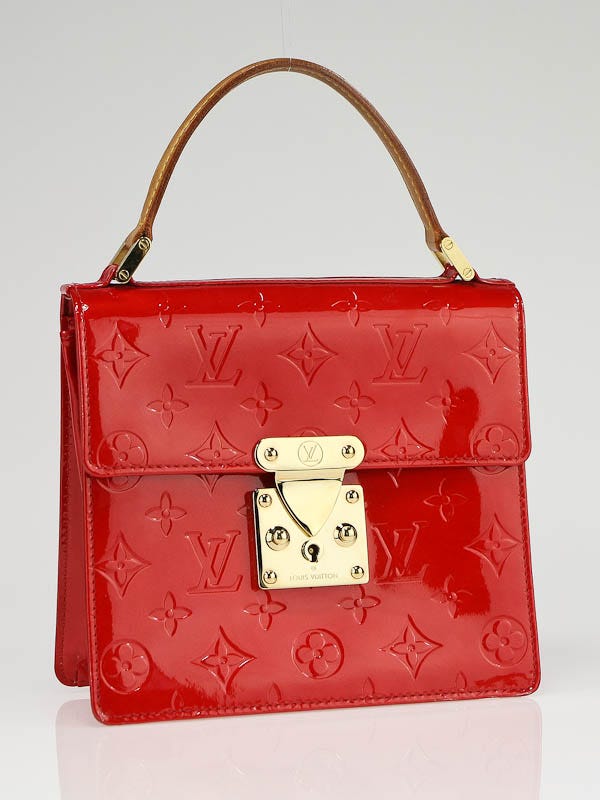 Rare Louis Vuitton Red Monogram Vernis Spring Street Tote Bag