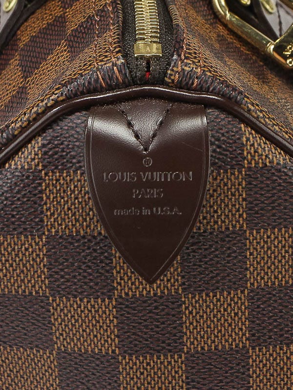 LOUIS VUITTON Speedy 30 Damier Ebene Satchel Bag Brown-US