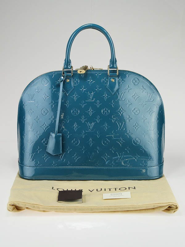 Louis Vuitton Blue Galactic Monogram Vernis Alma GM Bag - Yoogi's Closet
