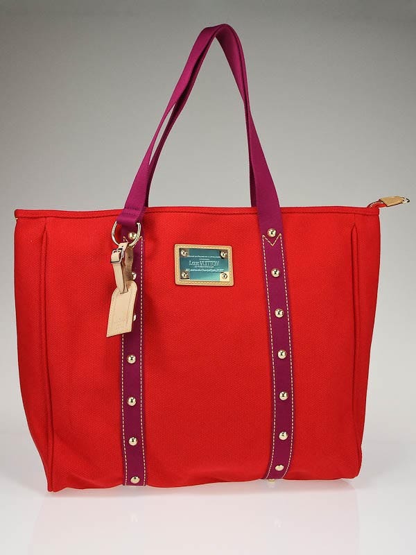 Louis Vuitton Antigua Cabas MM Tote Red