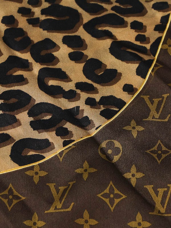 Louis Vuitton Brown Monogram and Leopard Print Silk Square Scarf Louis  Vuitton | The Luxury Closet