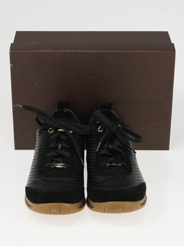 Louis Vuitton Black Leather/Suede Vence Sneakers Size 7/37.5 - Yoogi's  Closet