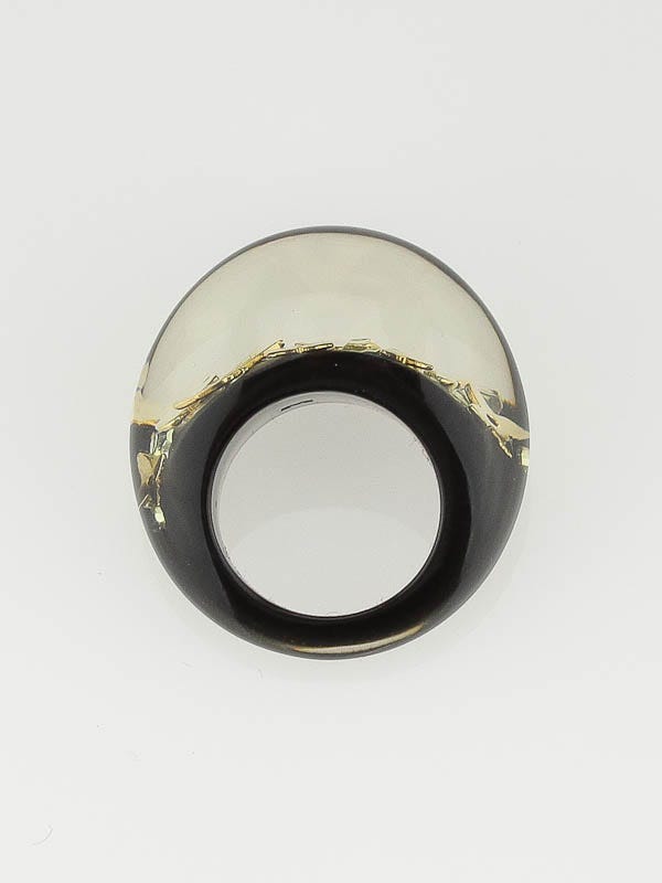 Louis Vuitton Black Resin Inclusion Ring Size Small (5/6).