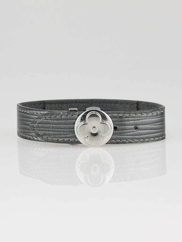 Louis Vuitton Metallic Grey Cyber Epi Leather Millennium Wish Bracelet -  Yoogi's Closet