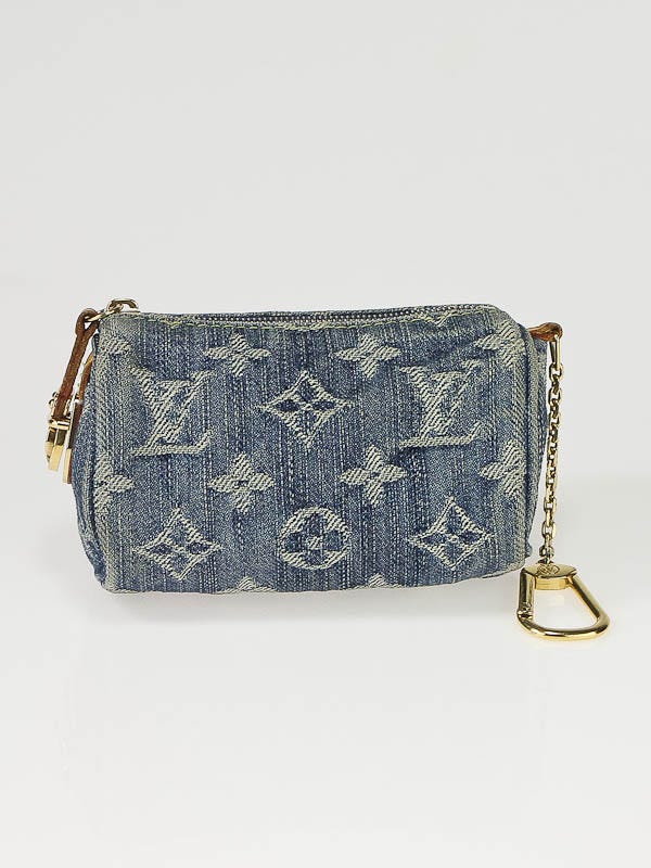 Louis Vuitton Blue Denim Monogram Denim Mini Speedy Key and Bag Charm