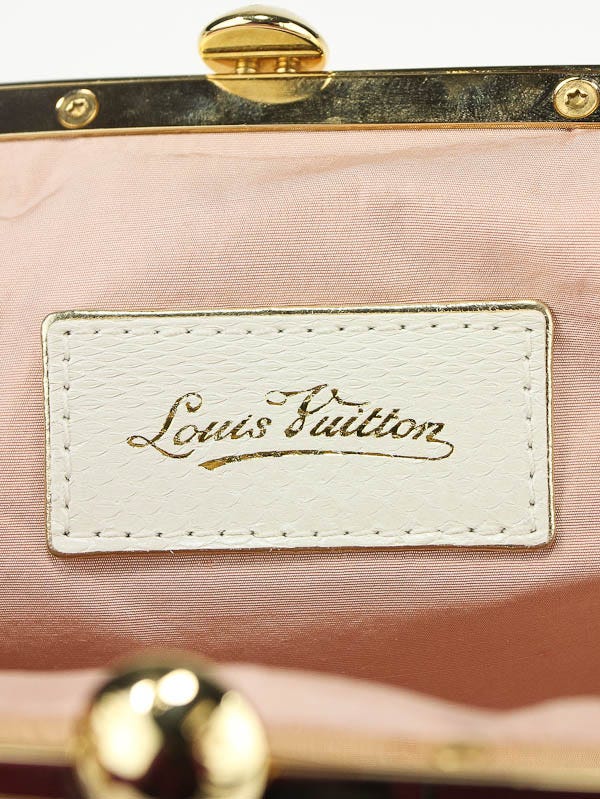 Louis Vuitton White Multicolor Satin Monogram Aumoniere Clutch