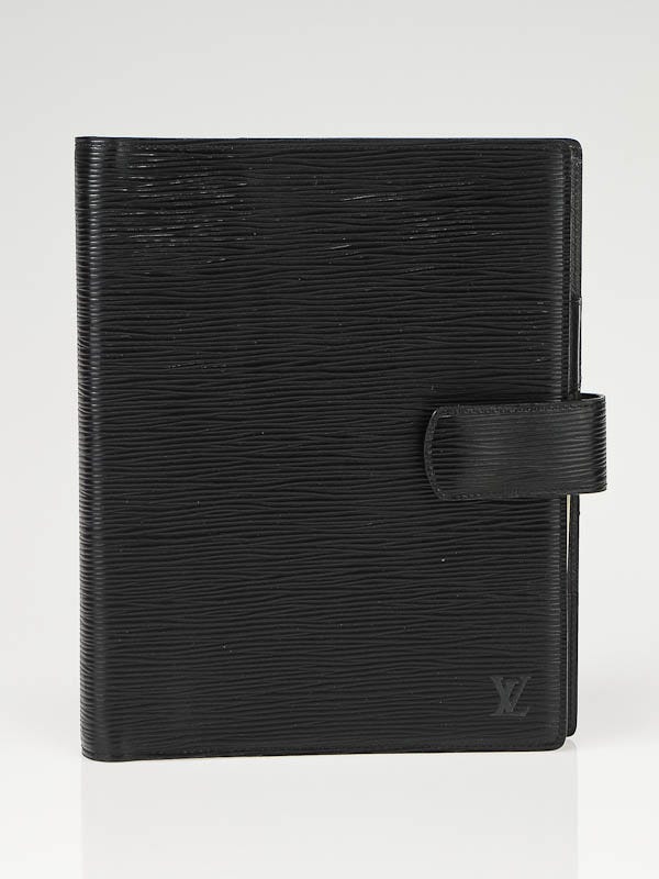 Louis Vuitton Black Epi Leather Large Agenda Notebook