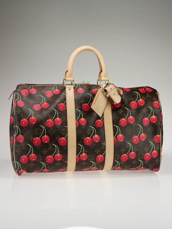 Louis Vuitton Limited Edition Cerise Keepall 45 Travel Bag