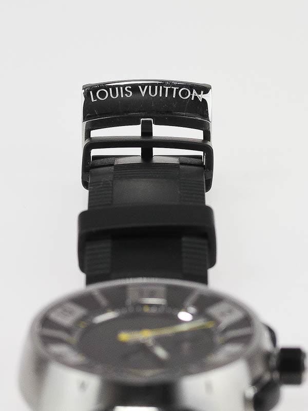 Louis Vuitton 41.5mm Tambour in Black Digital Analogic Watch - Yoogi's  Closet