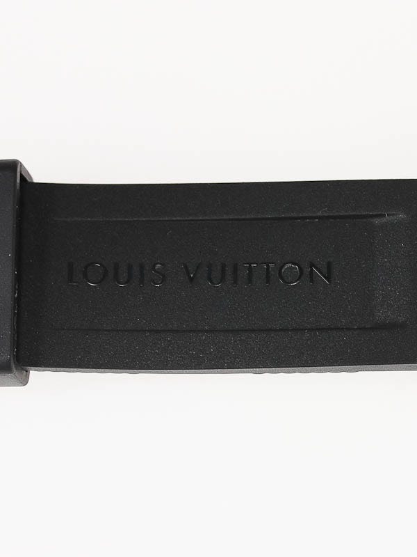 Louis Vuitton Strap Tambour Rubber Black LV L/L, Black