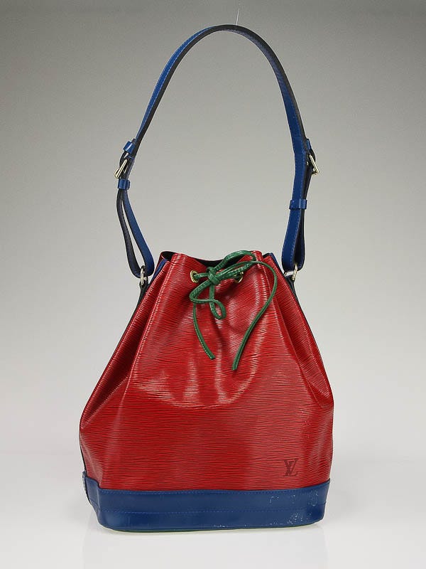 Louis Vuitton Red/Toledo Blue/Borneo Green Epi Leather Large Noe Bag
