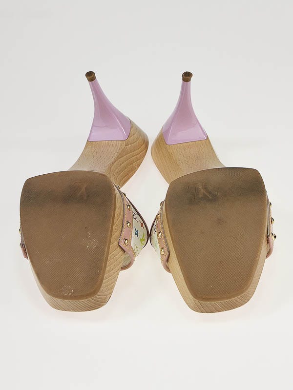 Louis Vuitton White/Lilac Monogram Multicolore Wood Platform Louis Vuitton White/Lilac Monogram Multicolore Wood Platform