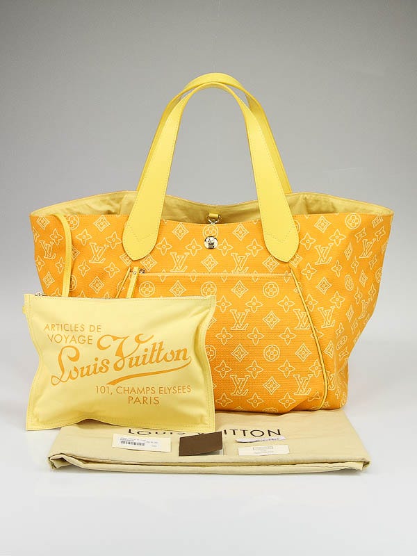 Louis Vuitton Yellow Cabas Ipanema GM Leather Cloth Cloth ref.128244 - Joli  Closet