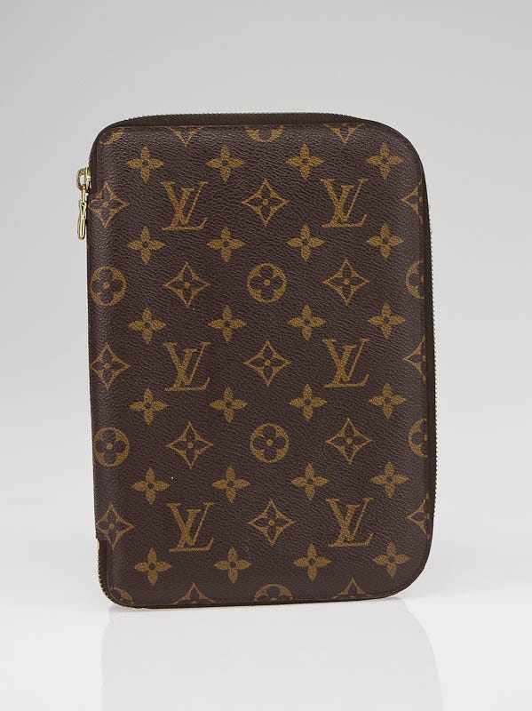 Authentic Louis Vuitton Monogram Canvas Large Notebook Zip Around Organizer