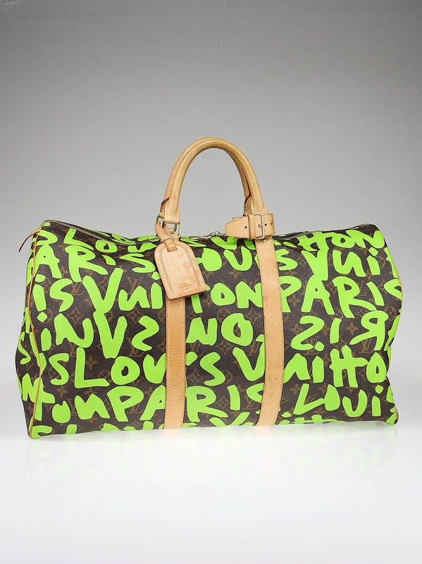 Louis Vuitton Limited Edition Vert Graffiti Stephen Sprouse Keepall 45 Bag