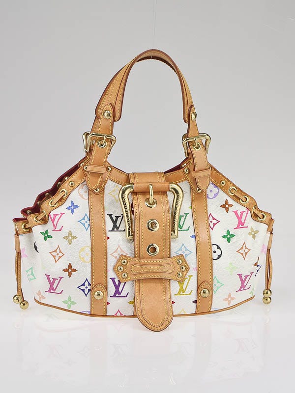 Louis Vuitton Limited Edition White Monogram Multicolore Theda GM Bag