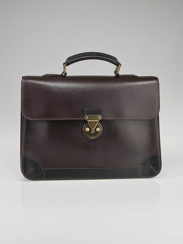 Louis Vuitton Caf‚ Utah Leather Apache Briefcase