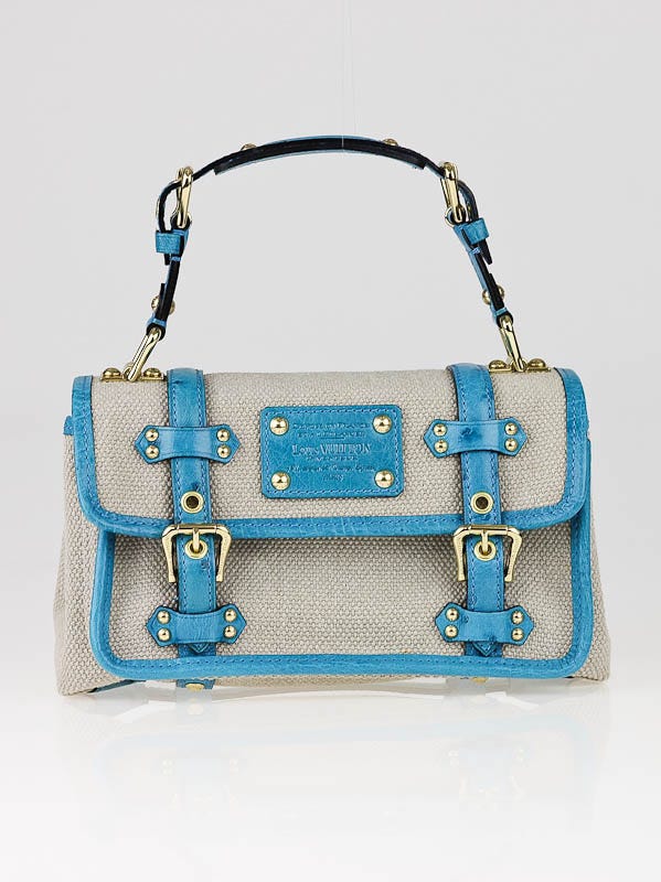 Louis Vuitton Limited Edition Trianon Canvas Turquoise Ostrich Sac Express PM Bag