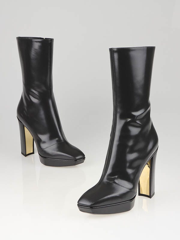 Louis Vuitton Anthracite Leather Eccentric Platform Ankle Boots Size 5.5/36