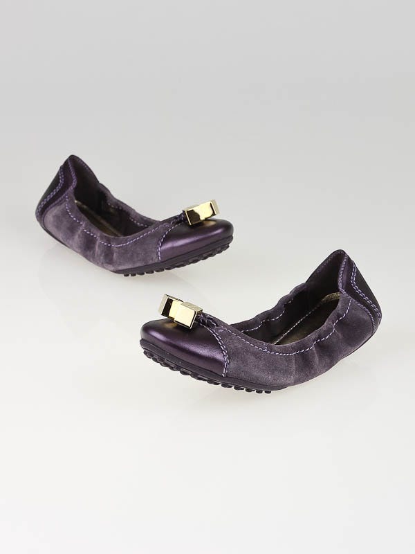 Louis Vuitton Violet Suede Lovely Ballerina Flats Size 5/35.5