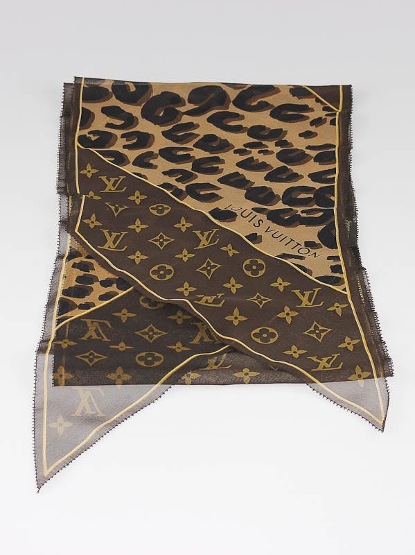 Louis Vuitton Monogram Leopard Print Silk Scarf