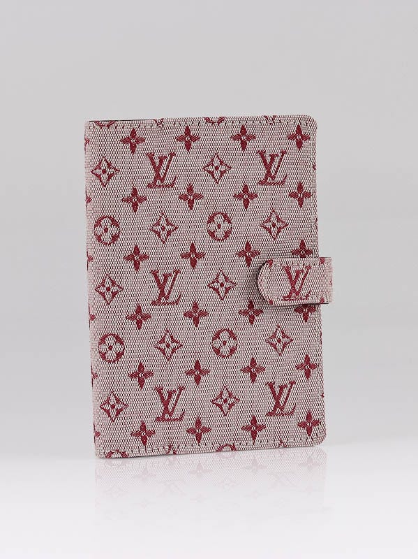 Louis Vuitton Mini Lin Small Ring Agenda Cover - Red Books