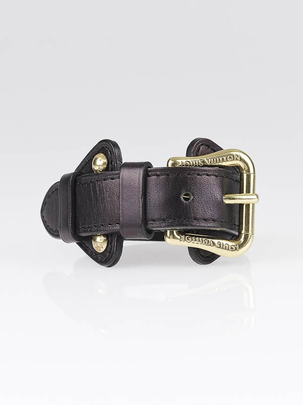 Louis Vuitton Black Leather Buckle Bracelet