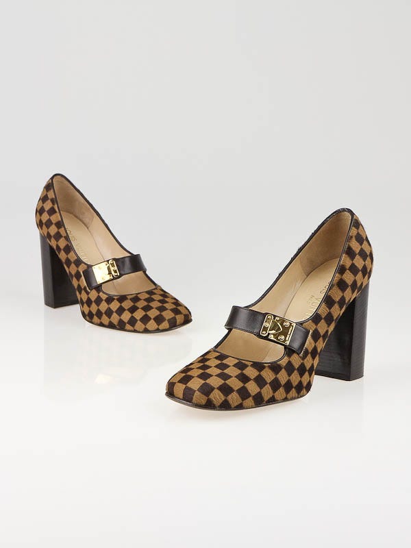 Louis Vuitton Damier Sauvage Calf Hair Mary-Jane Pump Size 7/37.5