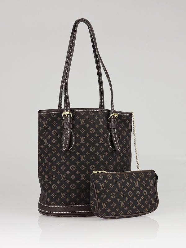 Mini Lin Bucket Louis Vuitton Ebene Monogram Mini Lin Bucket PM Bag | Yoogi's Closet