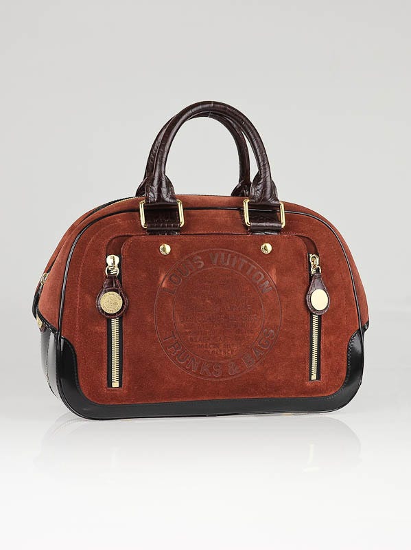 Louis Vuitton Limited Edition Red Suede Havane Stamped Trunk GM Bag