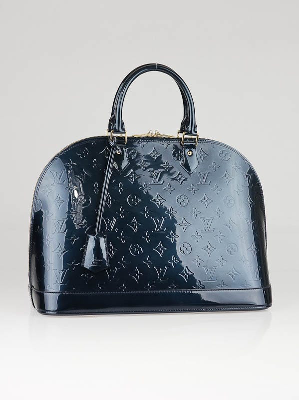 A Louis Vuitton Bleu Nuit Monogram Vernis Alma Bag