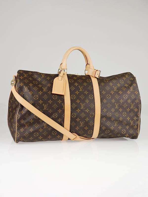 Louis Vuitton Monogram Canvas Keepall 55 Bag w/Shoulder Strap