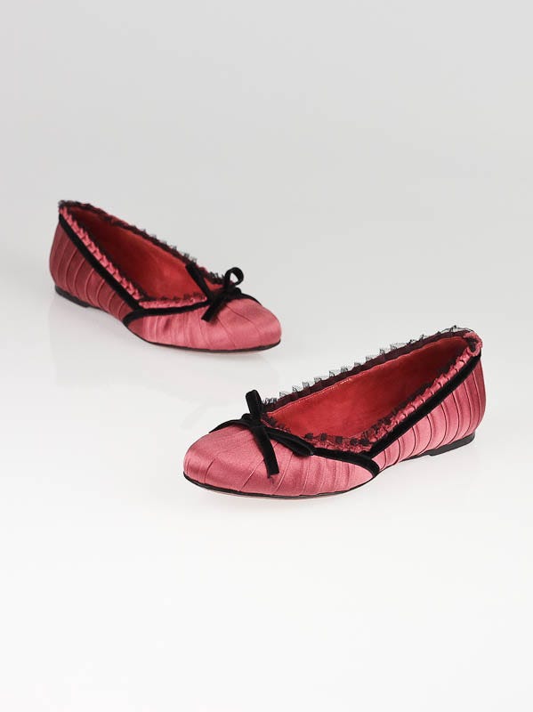 Louis Vuitton, Shoes, Louis Vuitton Black Monogram Satin Ballerina Flats