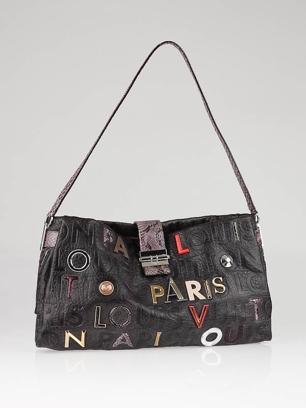 Louis Vuitton Limited Edition Black Monogram Collage Lutece Bag