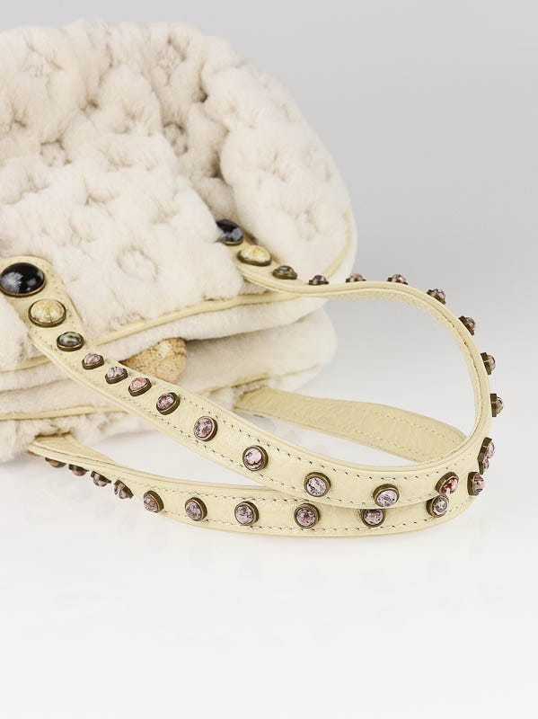 Louis Vuitton White Mink Cabochon Demi Lune by Ann's Fabulous Finds