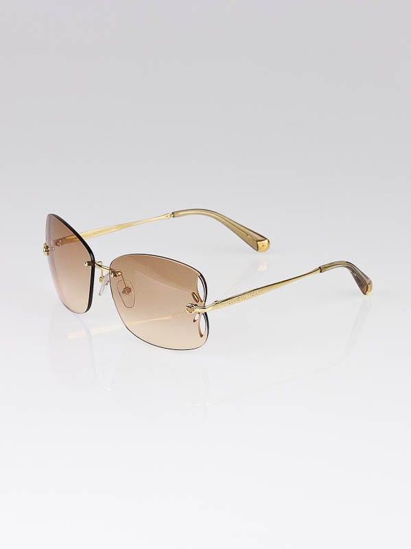 Louis Vuitton Brown/Gold Rimless Lily Sunglasses Z0307U