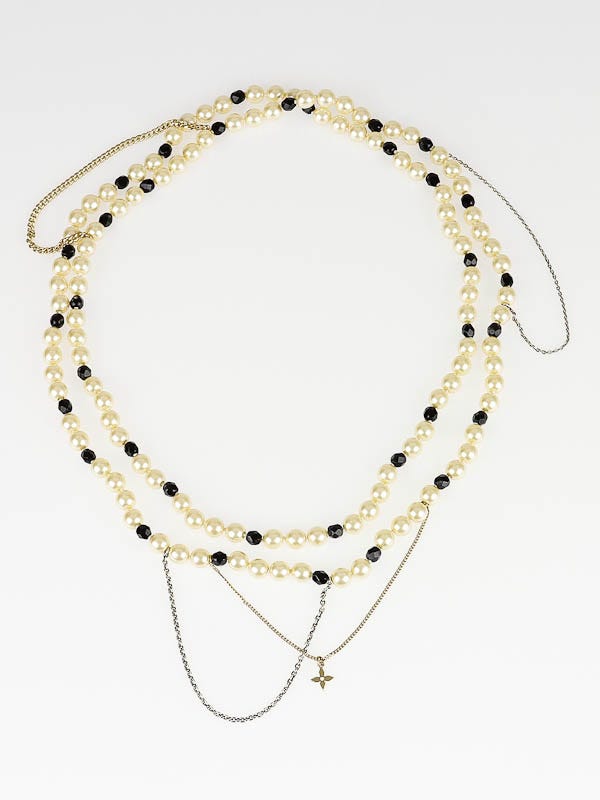 Louis Vuitton Pearls and Chains Monogram Long Necklace