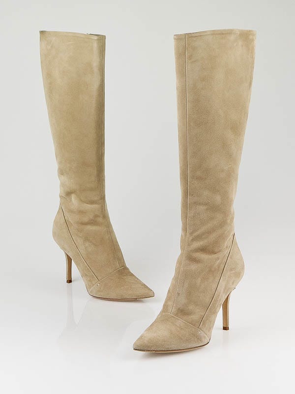 Louis Vuitton Beige Suede Diana Knee-High Boots Size 8/38.5