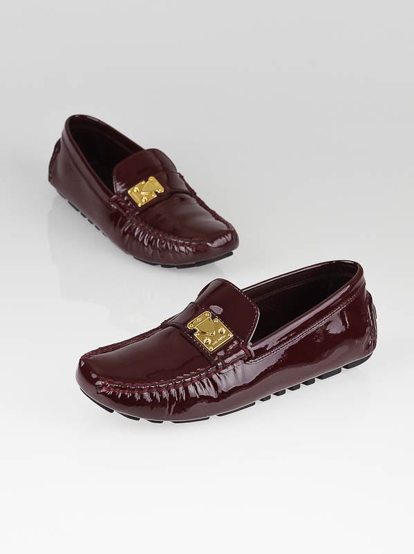 Louis Vuitton Bordeaux Patent Leather Mobok Driving Loafers Size 5.5/36